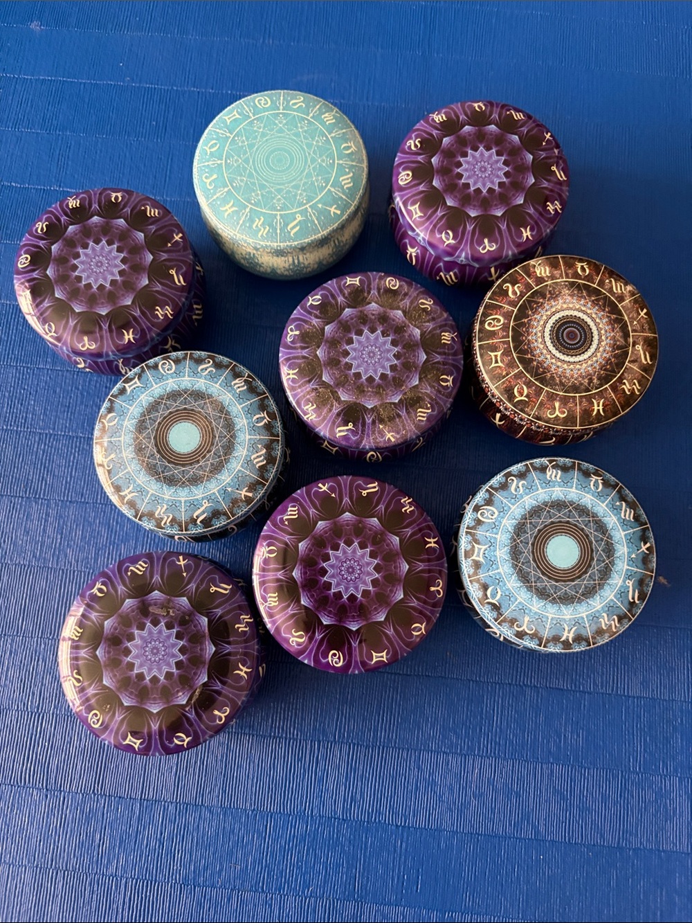 (9) Handmade Soy Candles in Zodiac Tins